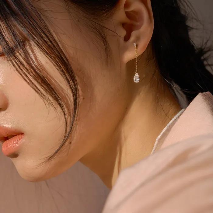 14k Post Tear Drop Earrings