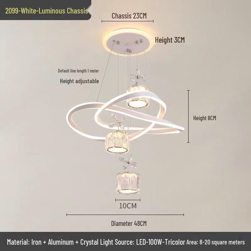 Круглая светящаяся хрустальная люстра