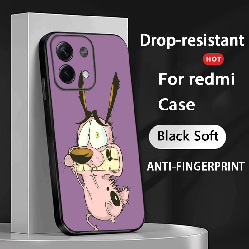 

Courage the cowardly dog classic anime Phone Case For Redmi Note 14 13 12 11 Pro Plus S 5G 14C A3 Soft Black Phone Cover Redmi Note 12S