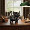 Mysterious Black Kitten Mysterious Black Cat Statue Animal Simulation Model Car Decoration Black Cat Ornament Resin