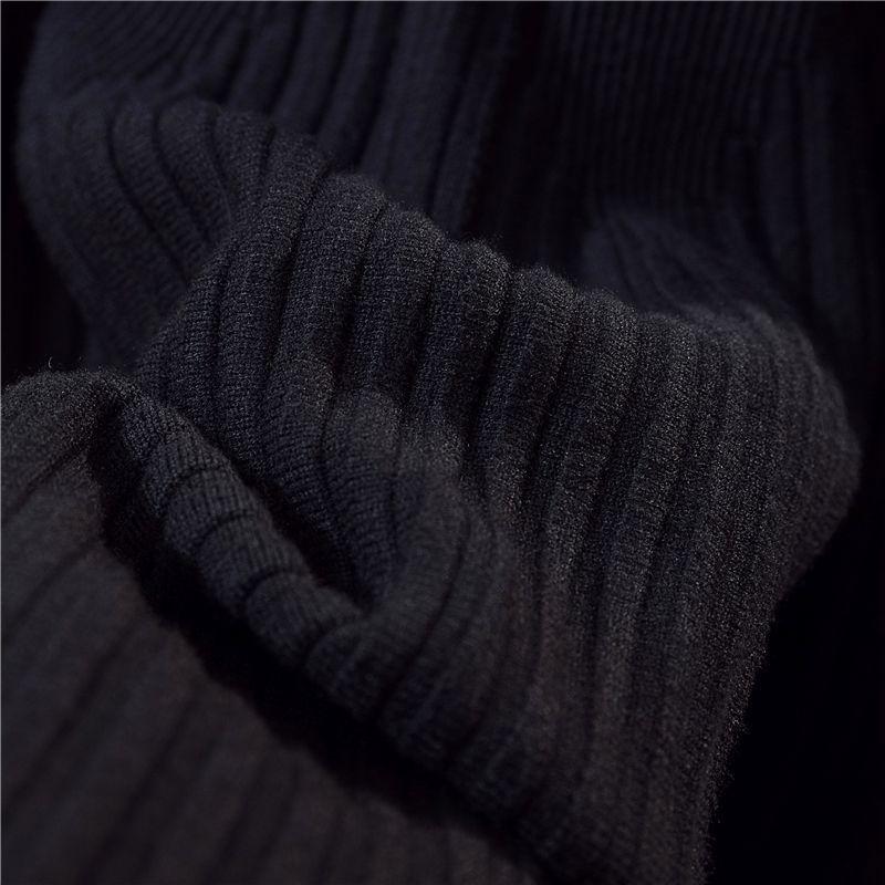 Hustý Teplý Dámský Pletený Svetr Sukně Vysoký Elastický Pas Áčkový Střih Módní Ležérní Dámské Dlouhé Sukně