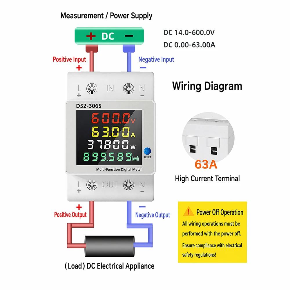 Photovoltaic Voltage Meter Digital Display Voltmeter Ammeter Energy Power Watt Meter for Electrician Tool