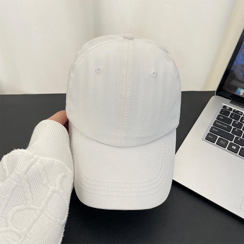 Hat Men's big head circumference cap Summer wide brim versatile face small visor Solid color baseball cap Women