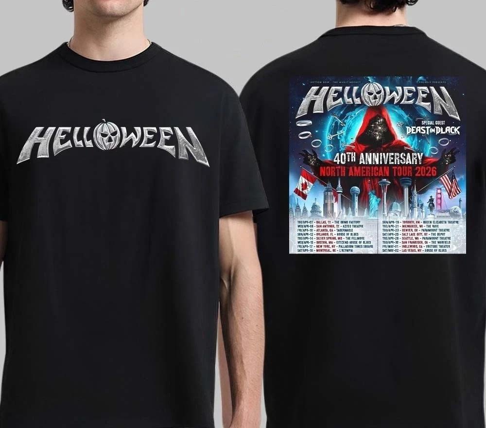 Helloween 40th Anniversary North American Tour 2026 Double Side TShirt Unisex T-Shirt L