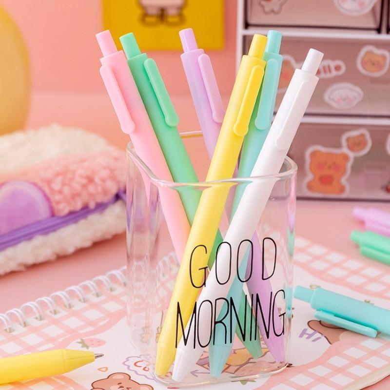 35 Pcs Cute Retractable Ballpoint Pen, 0.5mm, Quick Dry Black Ink Neutral Pen, Aesthetic Pens for Journaling Fine Tip Pens