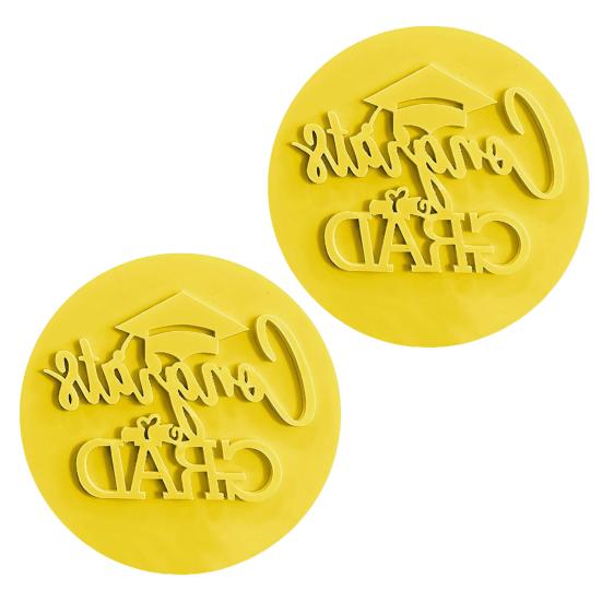 

Штамп для мастики Выпускной , пищевой вырубщик для печенья для DIY украшения торта, 3D рельефный дизайн, выпускной эмбоссер для мастики 2pcs