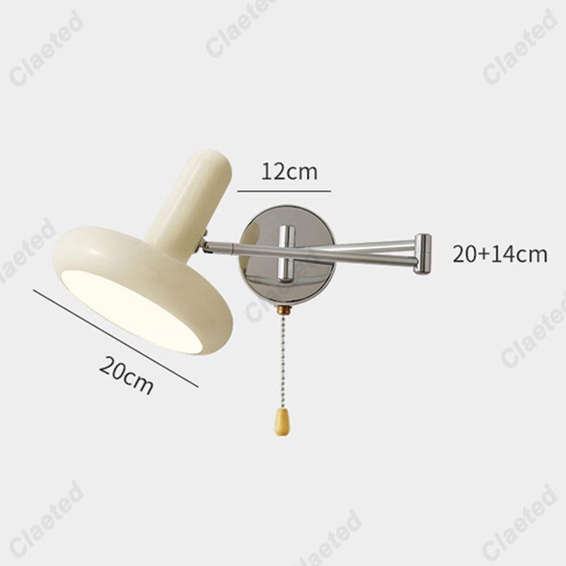 Bedroom Bedside Wall Lamp LED E27 Bulbs Living Room Wall Lamp Cream Style Nordic Creative Retractable Study Reading Rocker Lamp