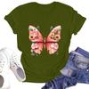 Women's Casual Round Neck Short Sleeve Pullover Printed T-Shirt Top