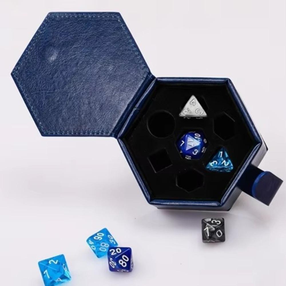 Can Hold 7 Dice Run Group Dice Box PU Leather DND Dice Tray Portable DND Bundle Pocket