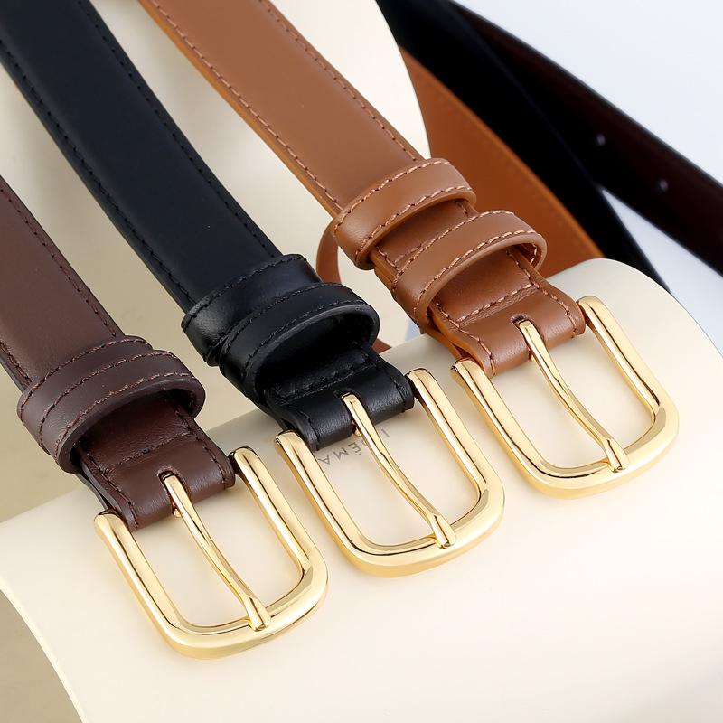 Women S Leather Belt Pin Buckle Simple Commute For Jeans