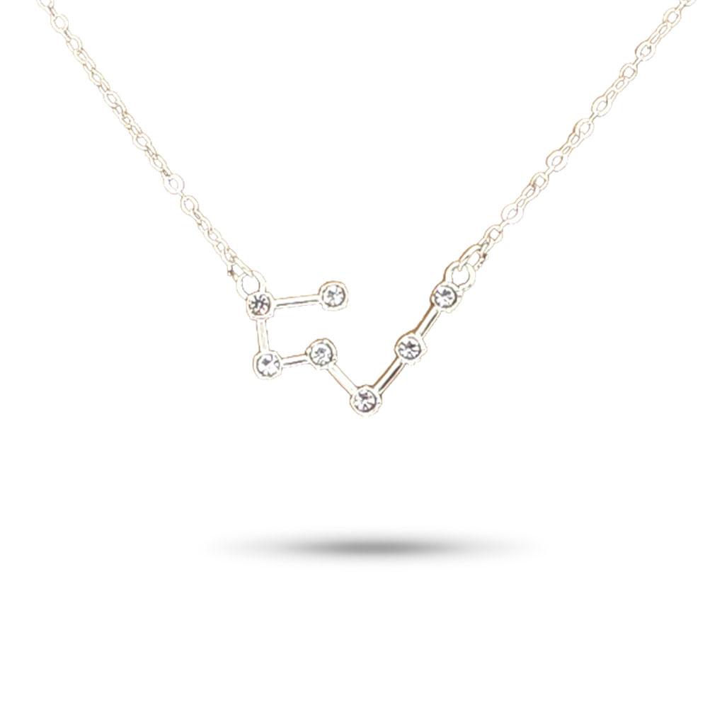 Ins Constellations Theme Friendship Necklace Rhinestone Comfortable Delicate with Display Card Pendant for Lover Festival Gifts