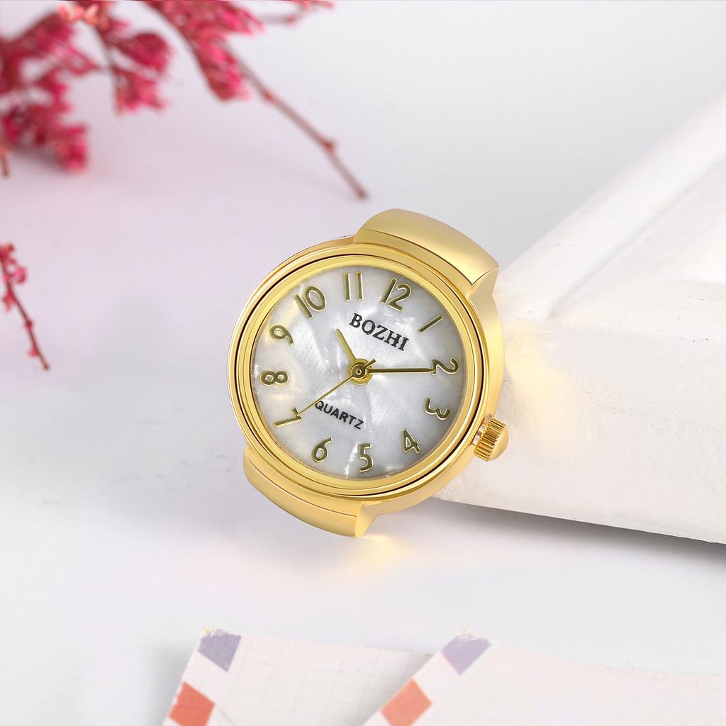 Women's Creative Finger Ring Watch Arabic Numberals Quartz Watches Elastic