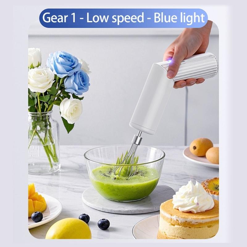 Small Handheld Mixer 3 Speed Mode Wireless Operation Foldable Storage Double Stainless Steel Whisks Attachments