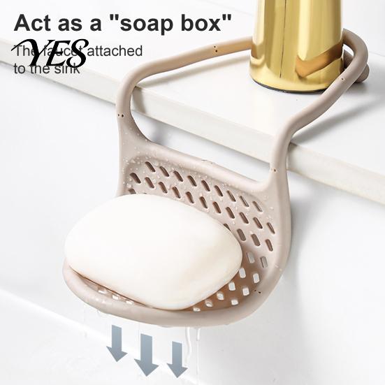 Portable Drainage Rack Bendable Sponge Holder for Sink, Quick Dry Adjustable Hanging Draining Kitchen Sink Storage Basket Rack, Durable Plastic