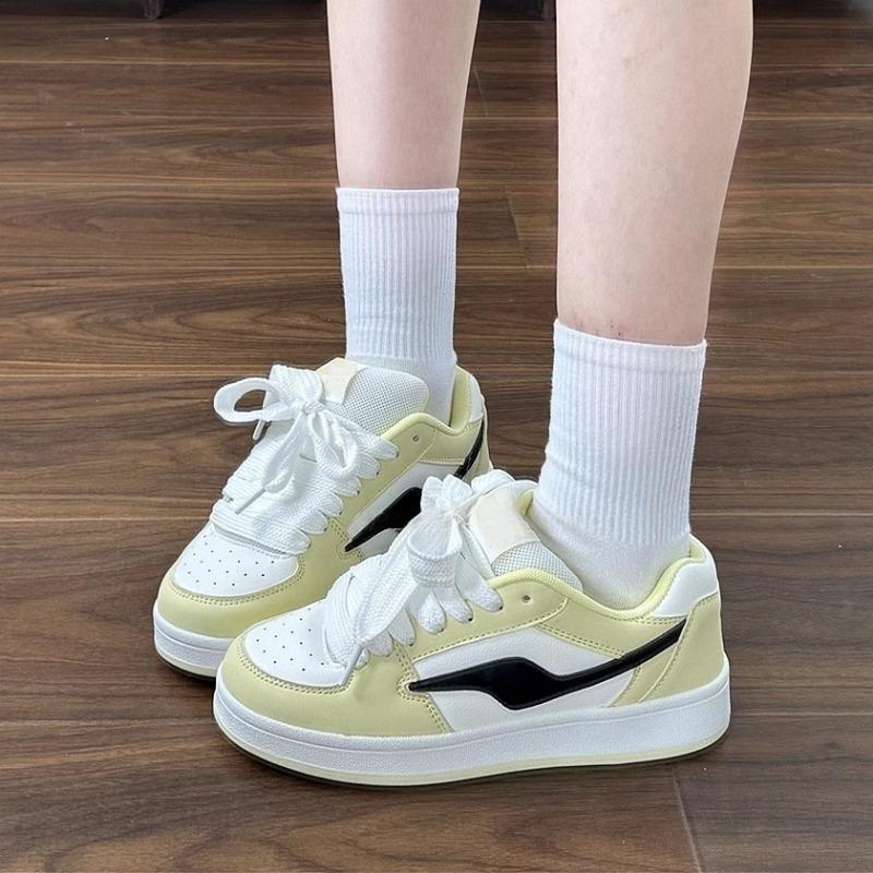 College Style Niche Bread Shoes Women's Tide Summer New Versatile Thick-soled Round Head Lace-up Board Shoes