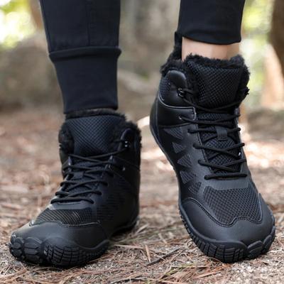 2024 neue Herren- und Damen-Barfuß-Schneestiefel, lässige warme Lederschuhe, rutschfest, Übergröße, Wandern, Winter