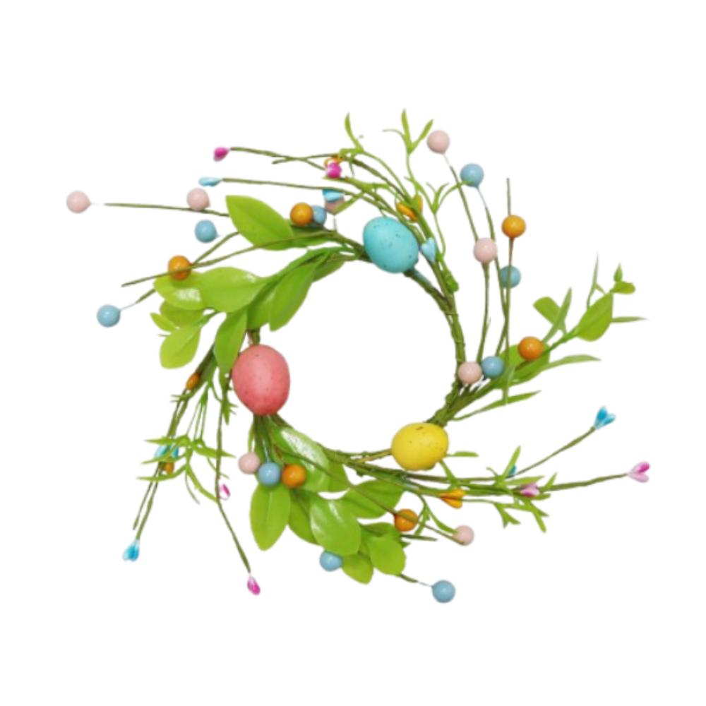 

Festival Artificial Egg Wreath Colorful Candle Ring Ornament Vase Ornament зелёный
