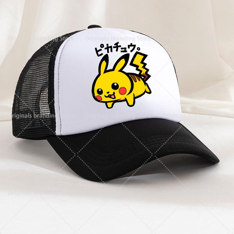 Summer Baseball Cap Cartoon Anime Figure Pokemoned Print Hat Boy Girl Breathable Kid Hat HipHop NetCap Kawaii Kids Toy Gift