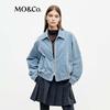 MO&Co. Women's Velvety Lapel Retro Short Jacket