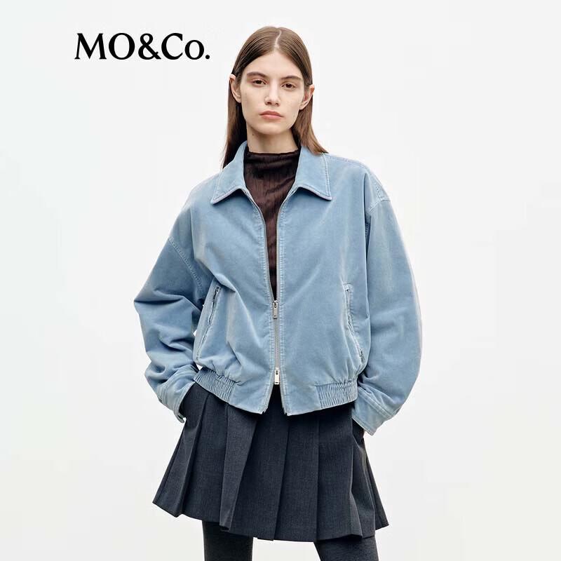 MO&Co. Women's Velvety Lapel Retro Short Jacket