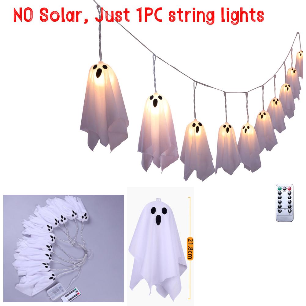 

Halloween Solar Ghost Pathway Light LED White Cloth Ghost Stake Lights Solar Powered White Flying Ghosts Lantern for Patio Porch