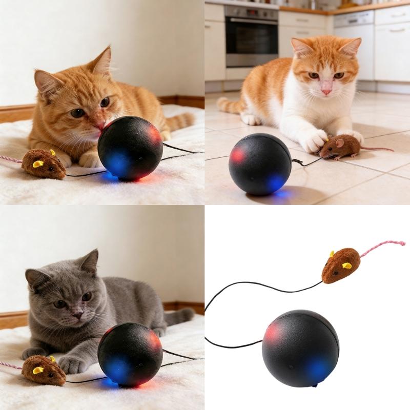 Electric Pet Toy Ball with Automatic Rolling Design for Pet Cats Indoor Enrichment Companion Friend Kitten Teasing Mouse