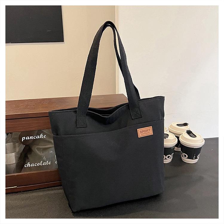Students Classroom Shoulder Bag Simple Large Capacity Canvas Bag Female Versatile Commuting Literary Tote Bag Handheld