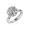 Sterling Moissanite Ring Women Lightweight Adjustable Solitaire Engagement Style Six Prong Setting