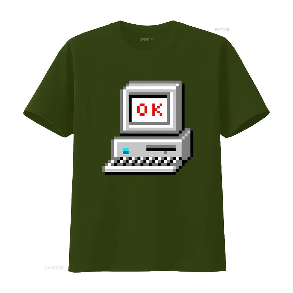Retro Computer OK Print T Shirt Vintage Style for Radiohead Fans vintage Washed Breathable designer clothes streetwear