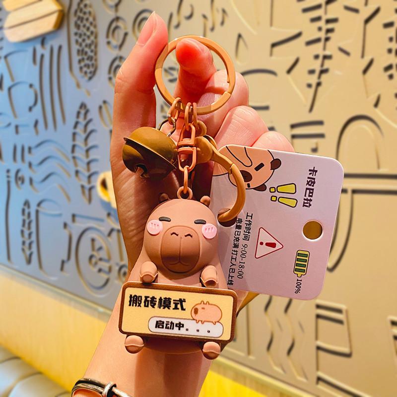 Kreativer Capybara Arbeiter Schlüsselanhänger Entzückender Silikon Taschenanhänger Perfektes Geschenk Accessoire