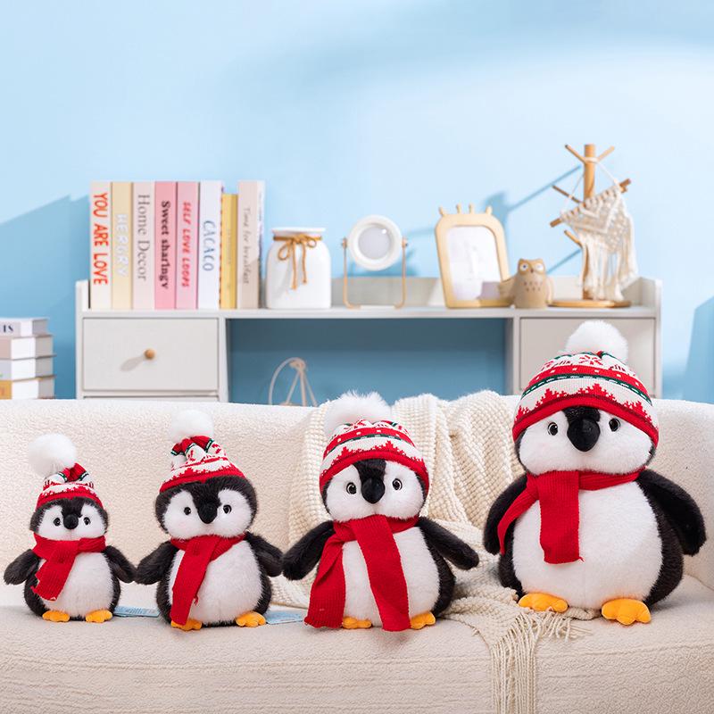 Penguin Plush Toy - Cute Winter Scarf Doll Gift for Kids