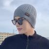 Knitted Hat, Autumn and Winter Men's Warm and Velvet Fashionable Woolen Hat New Versatile Ear Protection Hat  Scarf  Cold Protection Hat Thick Hat