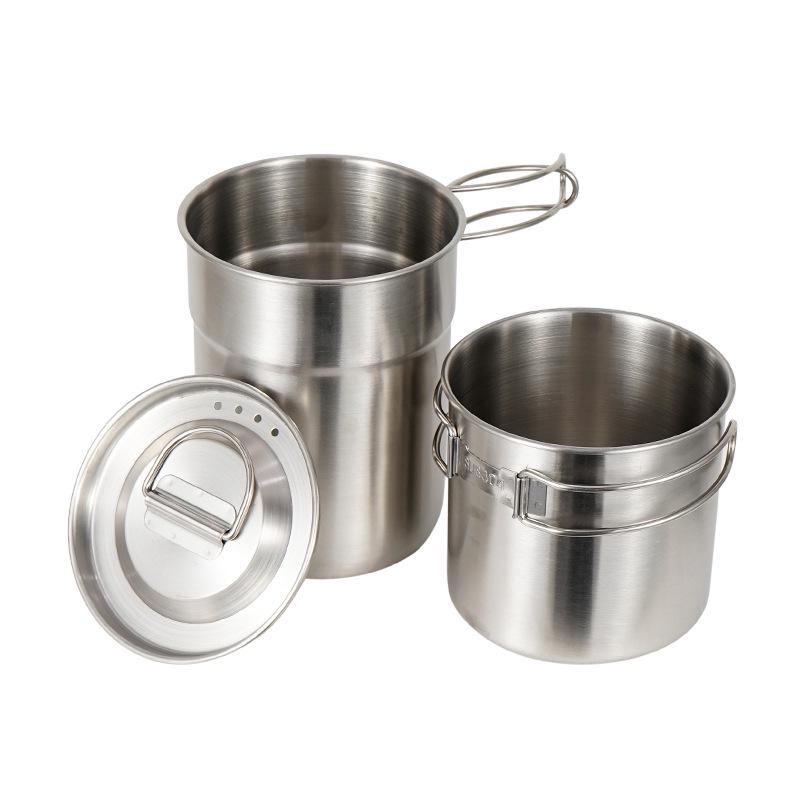 

CLS Lightweight 304 Stainless Steel Folding Cookware Set for Backpacking, Mountaineering, Travel, and Camping