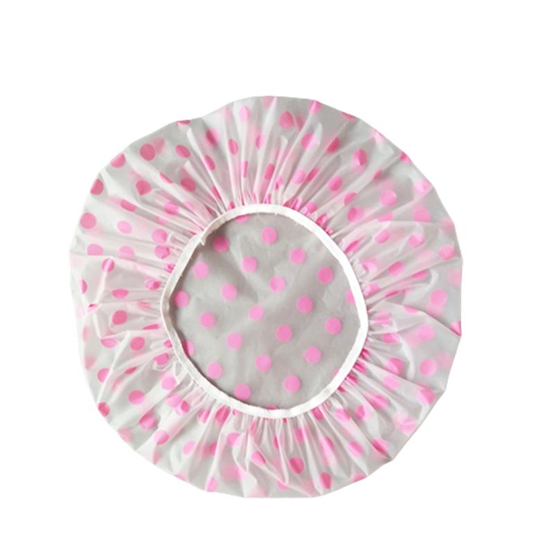 Thickening Waterproof Shower Cap Colored Polka Dot Reusable Shower Cap Spa Adult