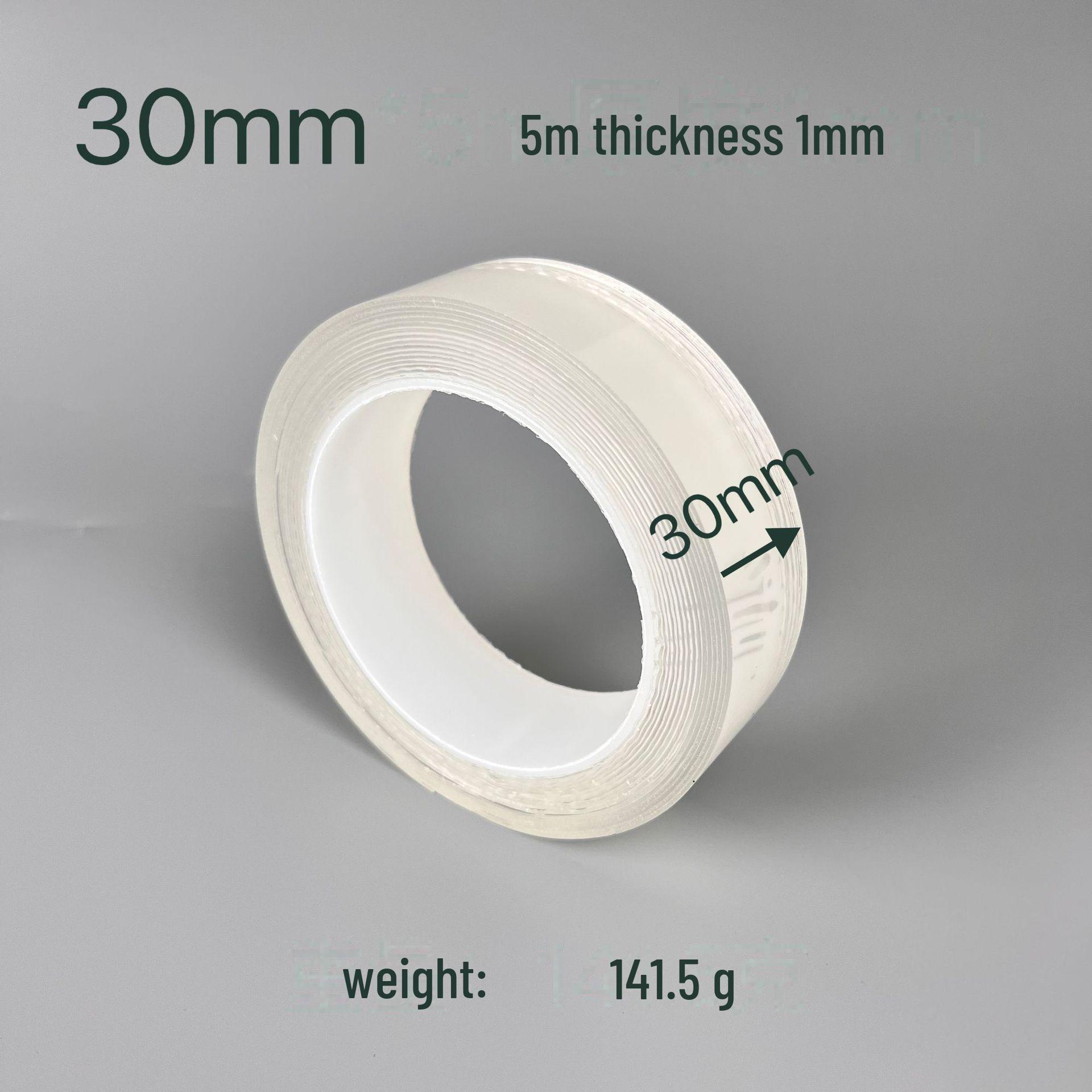 

Акриловая нано двухсторонняя водонепроницаемая прозрачная лента с бесследным клеем для стен и автомобилей 30mm*5m, thickness 1mm прозрачный