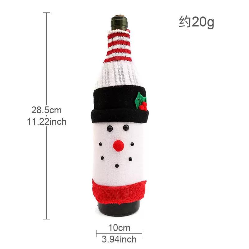 Creative Cute Christmas Wine Bottle Golden Velvet Dress Wine Bottle Covers Sleeve Santa Snowman Xmas Party Dinner Table Decor