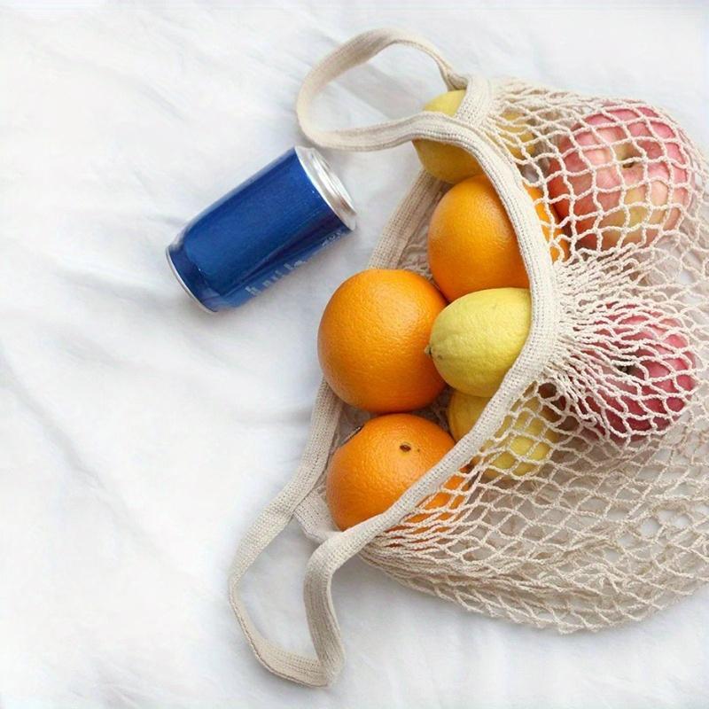 Tragbare, wiederverwendbare Einkaufstüten, Obst- und Gemüsebeutel, waschbare Baumwoll-Mesh-Schnur, Bio-Organizer, Handtasche, Netztasche mit kurzem Griff
