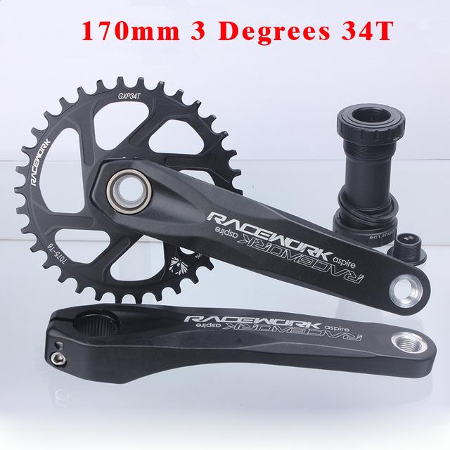RACEWORK GXP mechanizm korbowy Mtb Monoplate korby ramię do roweru zintegrowana świeca Pe 1 korona rower górski Hollowtech łączenie