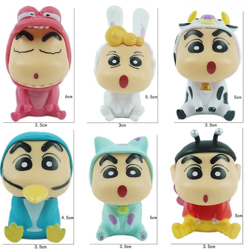 1Set Crayon Shin Chan Action Figure Cartoon Japanese Kawaii Figurines Collectibles Movie Peripheral Toy Gifts for Children