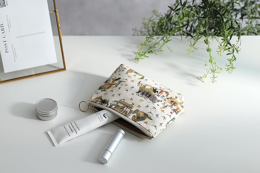 DDintex FLORET LONDON BASIC Tasche, Jungle Crumble, Elfenbein, 15 x 10,5 x 4,5cm [Liberty Print]