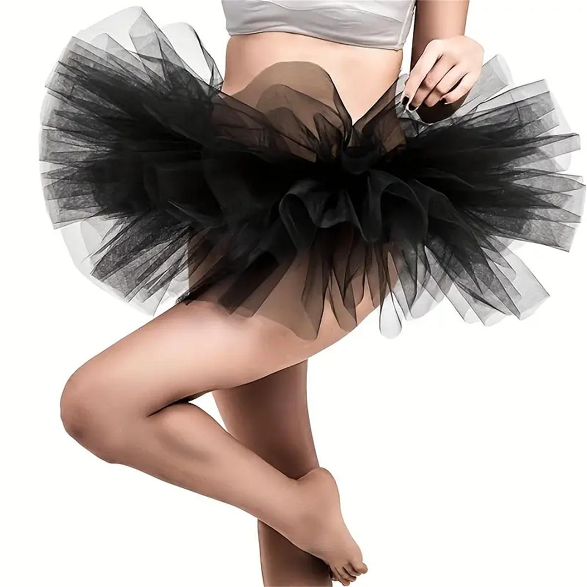Jupe Tulle 5 Couches pour Femmes & Adolescentes - Ultra Moelleuse, Élastique, Parfaite pour Halloween, Fête Costumée, Noël (Style Tutu Années 80 XL&Other
