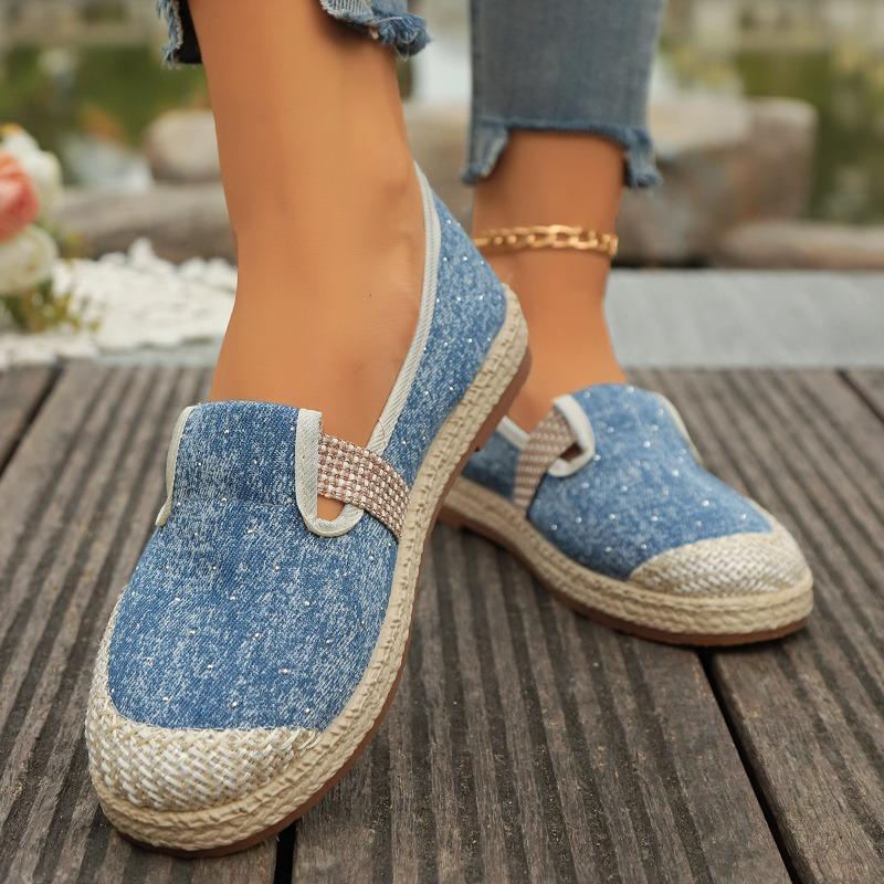 Fashion 2025 Autumn Canvas Shoes Breathable Casual Shoes Slip-On Hemp Shoes  Women Footwear