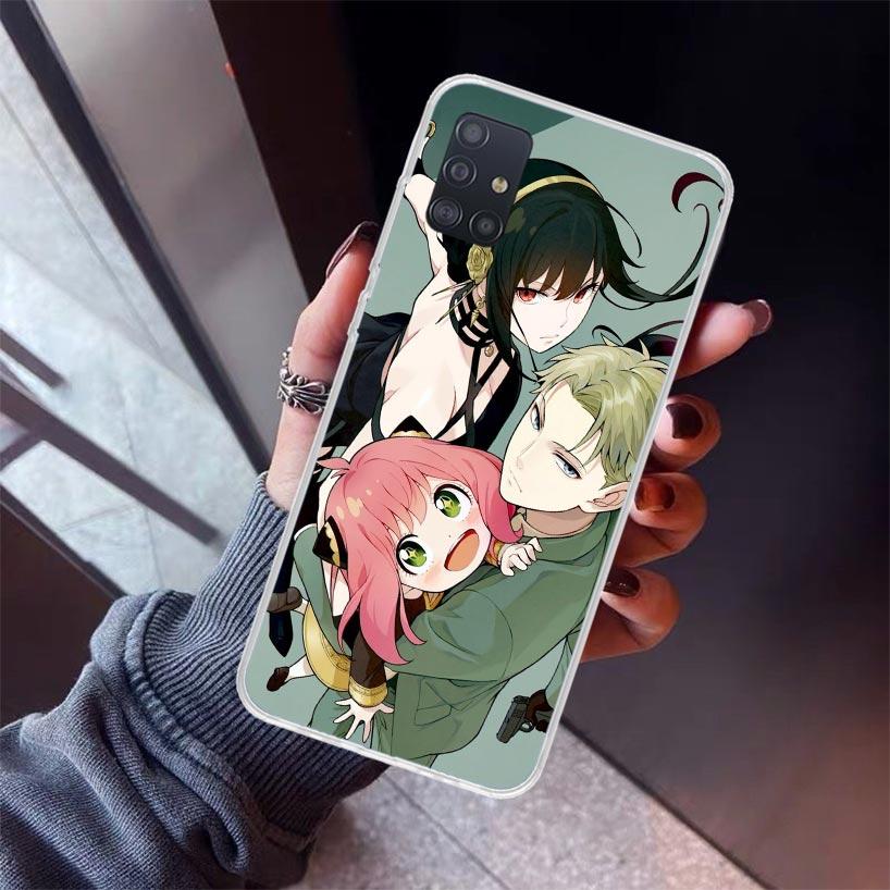 Anime S-Spy Family Anya Phone Case For Samsung Galaxy A12 A52S A42 A32 A22 A51 A50 Note 20 Ultra 10 S10 Plus A71 A70 A31 A30 A10