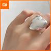 925 Sterling Silver Rings For Women Geometric Fine Jewelry Finger Adjustable Simple Smooth Heart Ring For Party Birthday Gift