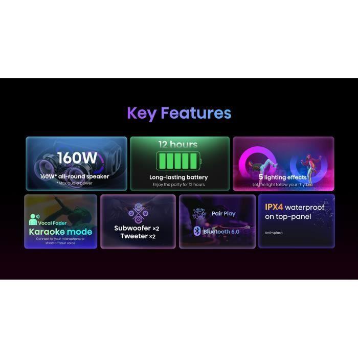 Přenosný reproduktor - HISENSE - Bluetooth - Max 160 W