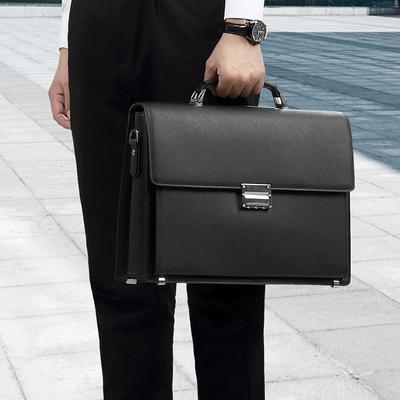 Borsa da lavoro portatile in vera pelle da uomo con serratura a password, grande capacità, antifurto, per ufficio e computer