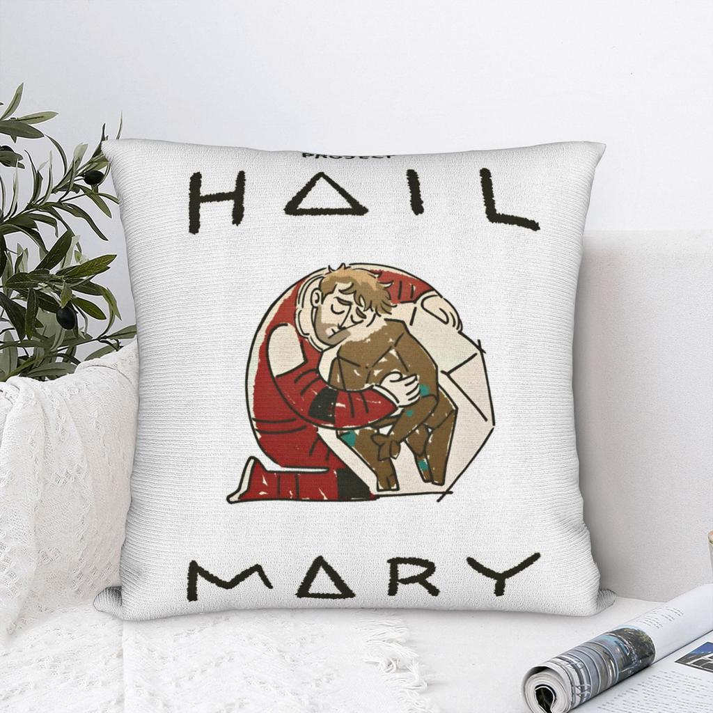 Project Hail Mary Square Pillow Case Ryland Grace Rockys Cushion Cover Creative Polyester Decorative Pillowcase for Sofa 18"