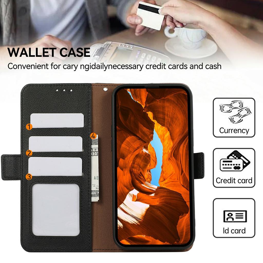 ABEEL For iPhone 17 Pro Case Litchi Texture Leather RFID Blocking Phone Cover