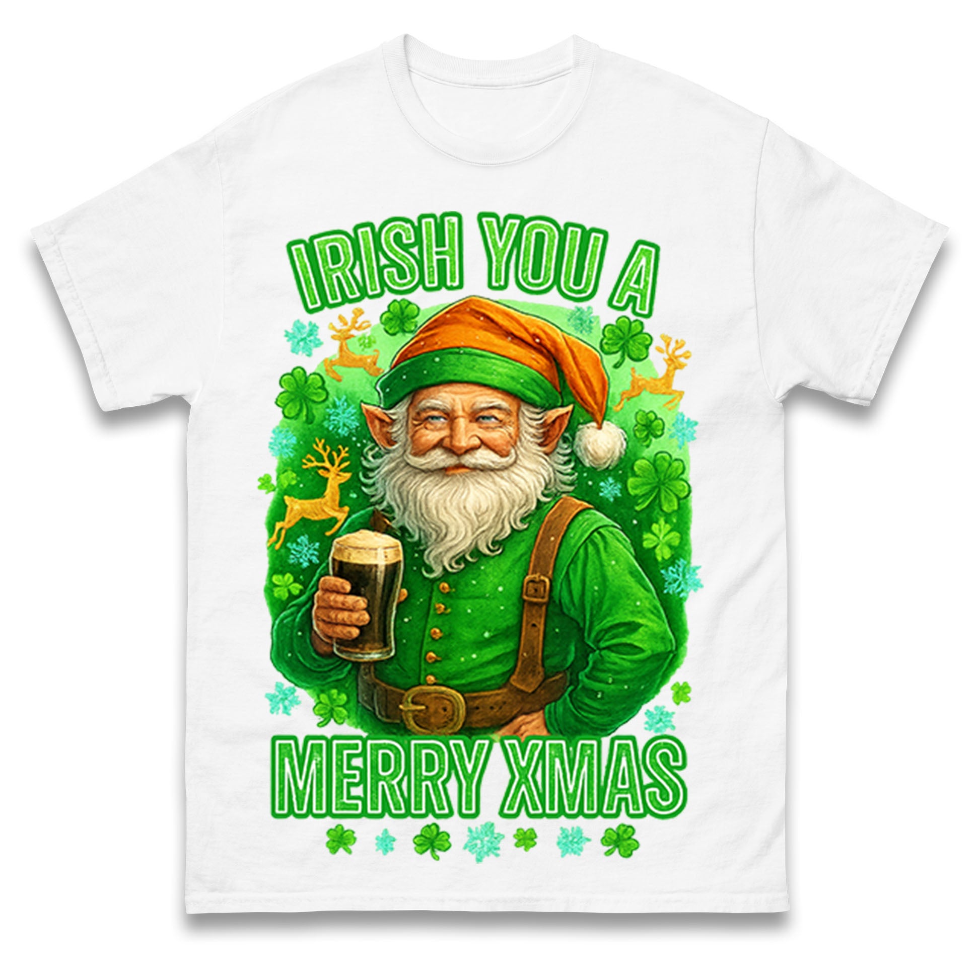 Irish You a Merry Christmas T Shirt Tshirt Mens Womens Unisex Tops Tees L