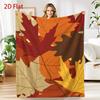 Autumn Leaves Fleece Blanket, Warm Soft Throw with Red Orange Yellow Maple Leaf Pattern, Cozy Decorative Bedding for Sofa Couch Living Room Bedroom Fa